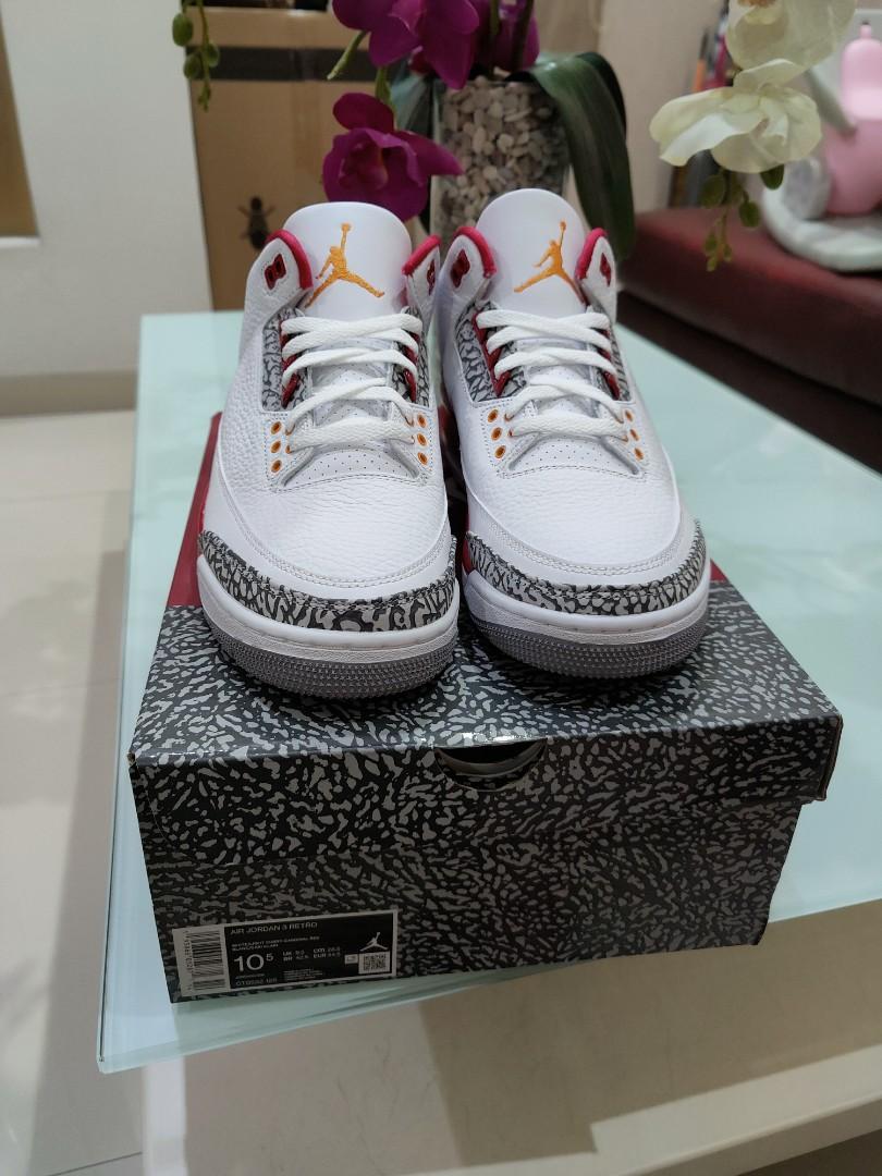 Air Jordan 3 Cardinal Red, Fesyen Pria 