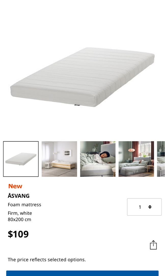 Almost new IKEA Foam Mattress Asvang, Furniture & Home Living