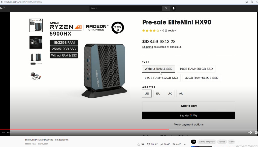 AMD Ryzen9 5900HX High-End Gaming Mini PC, Computers & Tech, Desktops ...