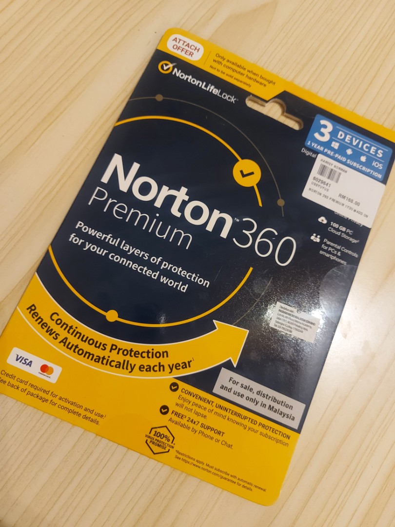 Anti-virus Norton 360 Premium (1-Year subscription), Tickets ...