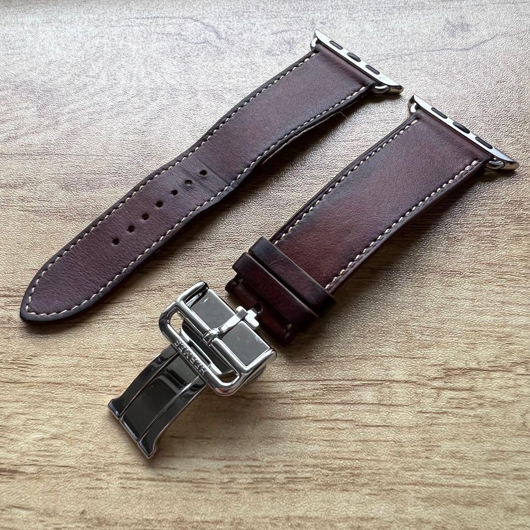 Apple Hermes Deployment Fauve Barenia Leather Single Tour 42mm 44mm 45mm Luxury Accessories on Carousell