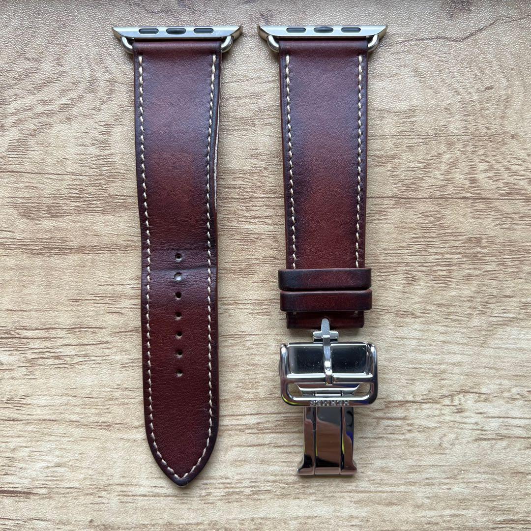 Apple Hermes Deployment Fauve Barenia Leather Single Tour 42mm 44mm 45mm Luxury Accessories on Carousell