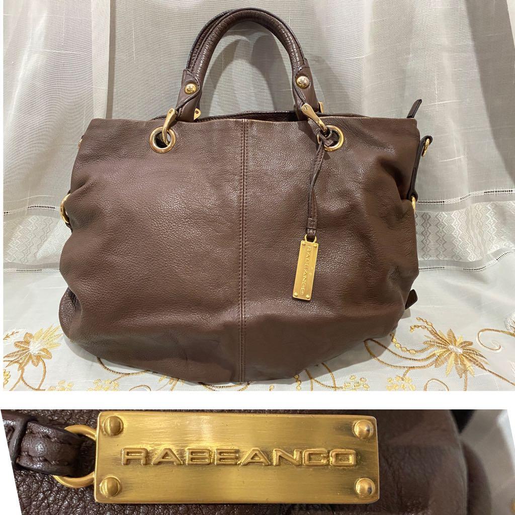 Auth. Rabeanco Brown Leather Satchel w Signature hangtag Women s Fashion Bags Wallets Tote Bags on Carousell