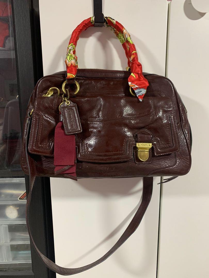 Authentic Coach Maroon Handbag with Strap