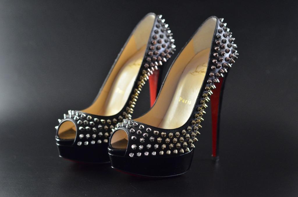 Authentic Louboutin lady Peep Spike 150mm size 37.5 Women s Fashion Footwear Heels on Carousell