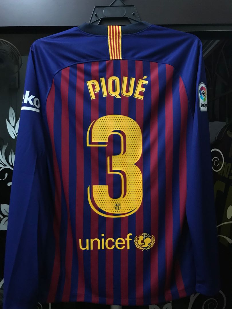 Barcelona long hot sale sleeve jersey 2018