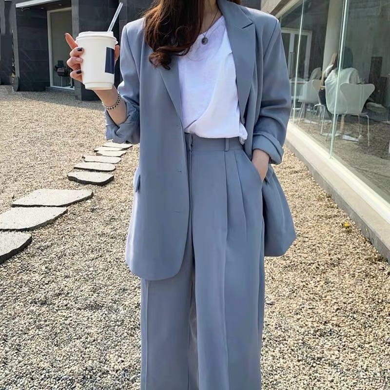 Fashion Nova Baby blue suit set, Women's Fashion, Bottoms, Other Bottoms on  Carousell