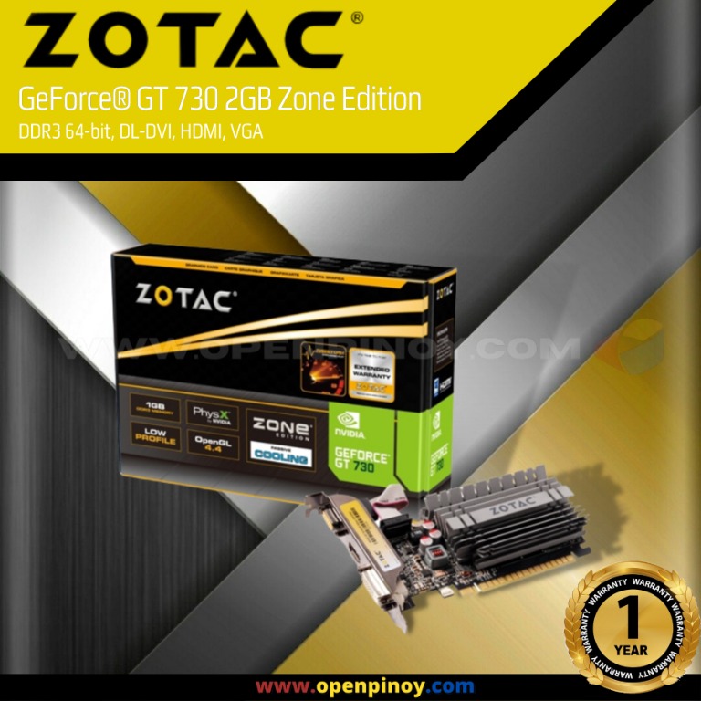 Brand New ZOTAC GeForce GT 730 2GB Zone Edition Computers Tech