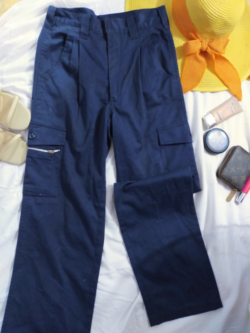 CARGO PANTS / NAVY BLUE, Women's Fashion, Bottoms, Jeans on Carousell
