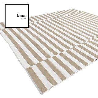 Carpet woven cotton area rug carpet classic SUNRISE white beige home decor 150x200cm