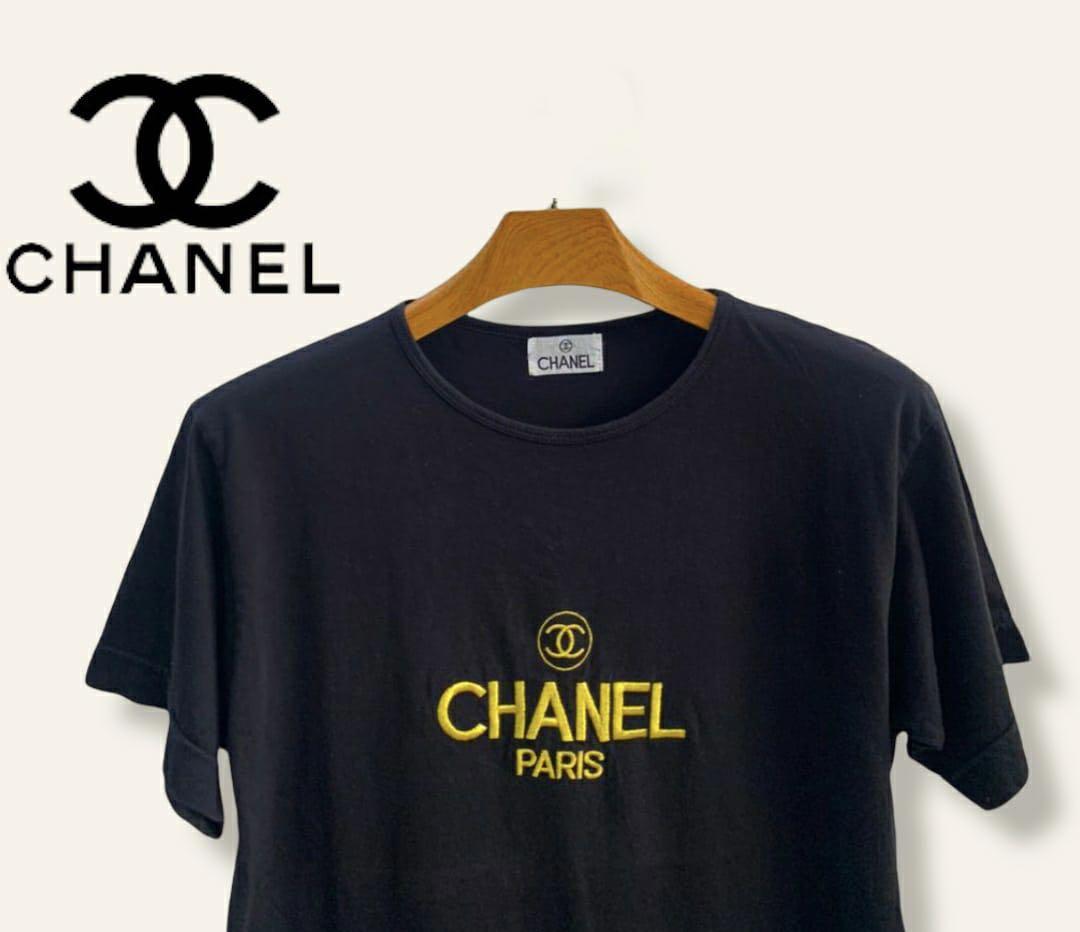 Vintage 1990s Delta Chanel Bootleg Sweatshirt Embroidered Logo 