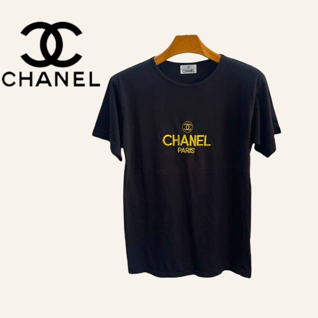 CHANEL Vintage 90s Bootleg Chanel Embroidery T shirts, Men's
