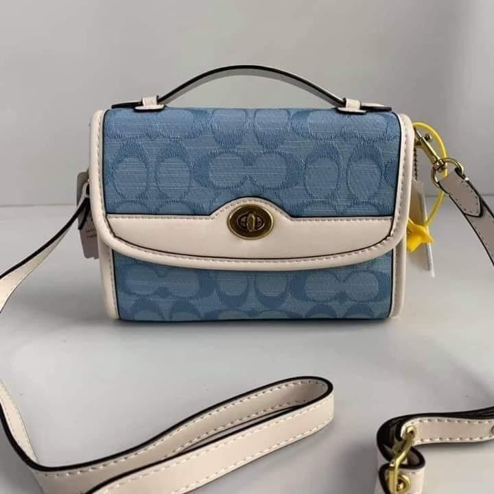 COACH Signature Chambray Kip Turnlock Cross-body Bag in Blue