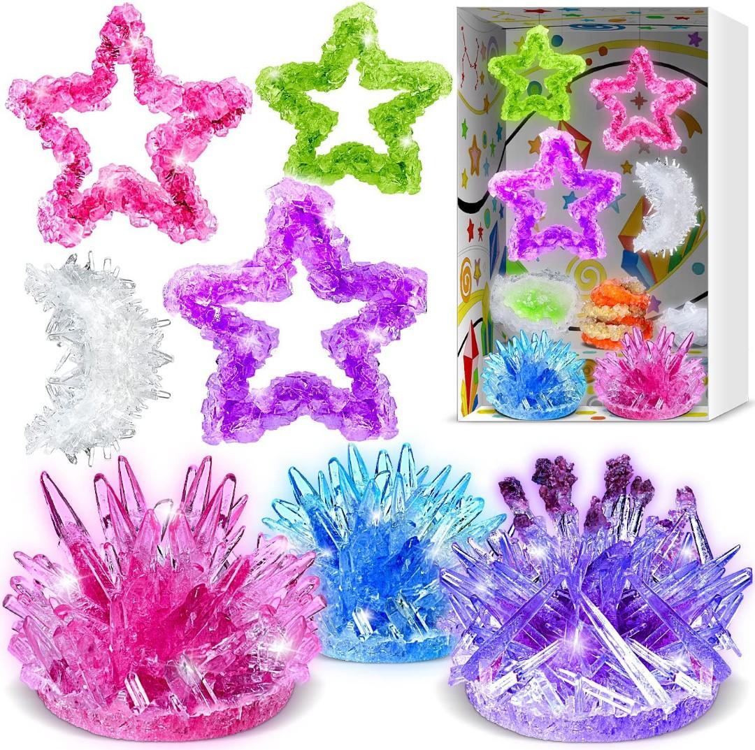 Crystal Growing Kit for Kids - 10 Crystals Science Experiment Kit + 2 Glow  in The Dark Crystals with DIY Paint Display Stand – Great Gift for Girls  and Boys Ages 6-12 