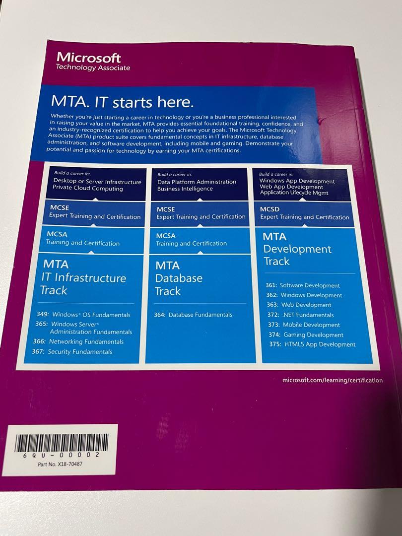 Database Administration Fundamentals MTA EXAM 98-364, Hobbies & Toys ...