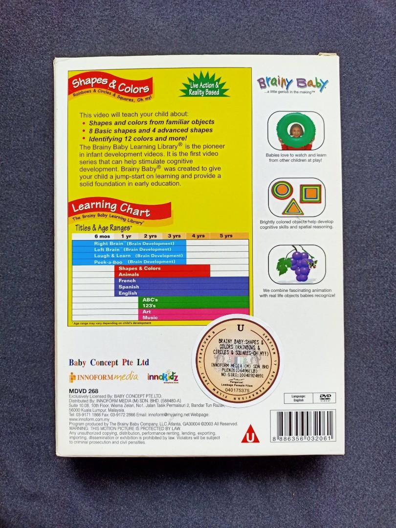 DVD Brainy Baby ( Shapes & Colors Rainbows & Circles & Squares Oh