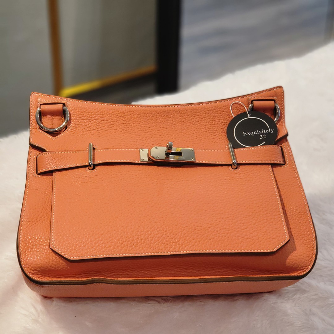 Auth HERMES Jypsiere 28 - Etoupe Etain Taurillon Clemence Square Q