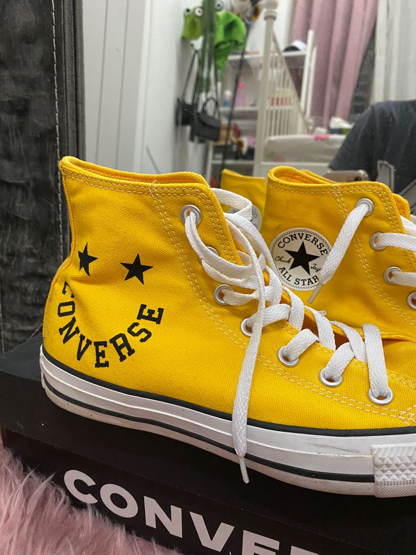 converse yellow high cut