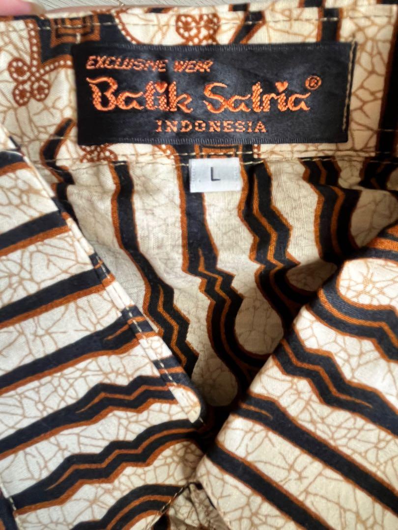 High Quality Batik Polo from Indonesia - Brown Traditional Pattern, Men ...