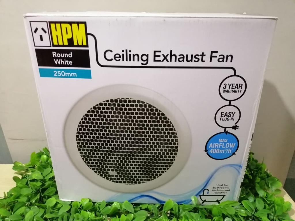 Hpm 250mm White Round Ceiling Exhaust Fan Shelly Lighting