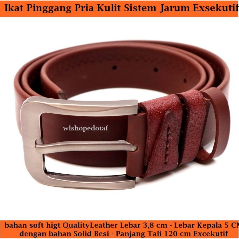 Tali Ikat Pinggang Belt Gesper Jarum Pria Eksekutif, Fesyen Pria,  Aksesoris, Ikat Pinggang di Carousell