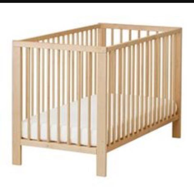 IKEA Gulliver Cot, Solid Beech Wood, Mattress, Babies & Kids, Baby Nursery & Kids Furniture