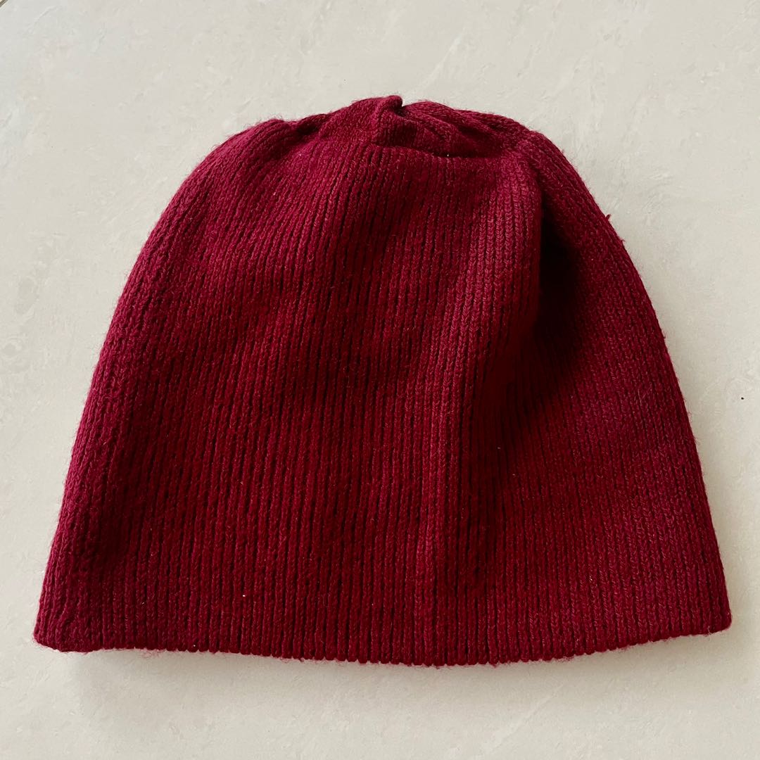 Korean Beanie Red Maroon Hat Topi 
