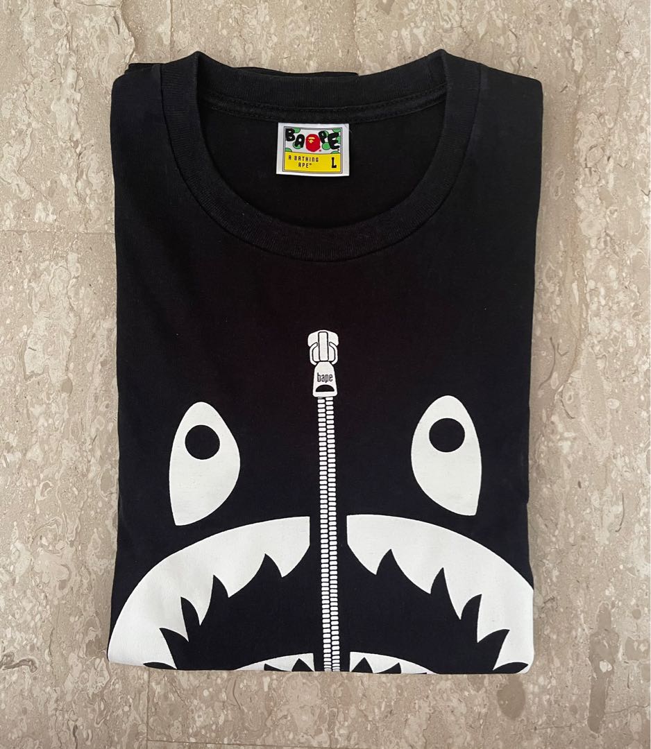 bape shark t shirt black