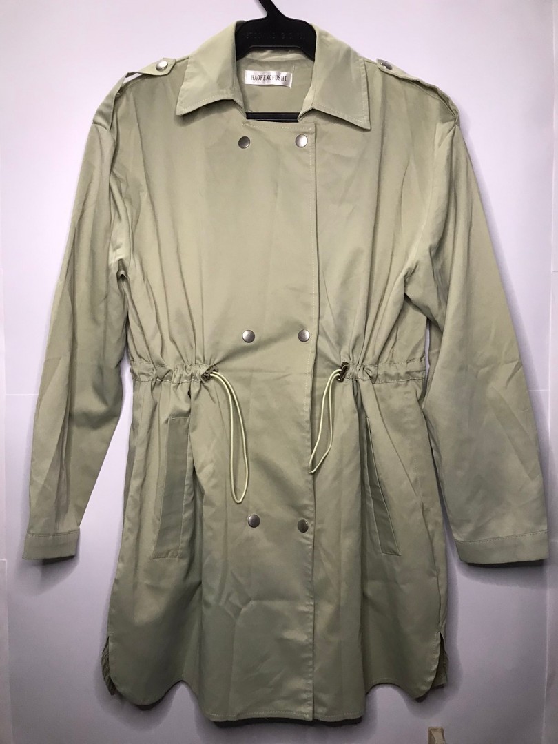 Light green parka / light green coat, Women's Fashion, Coats, Jackets