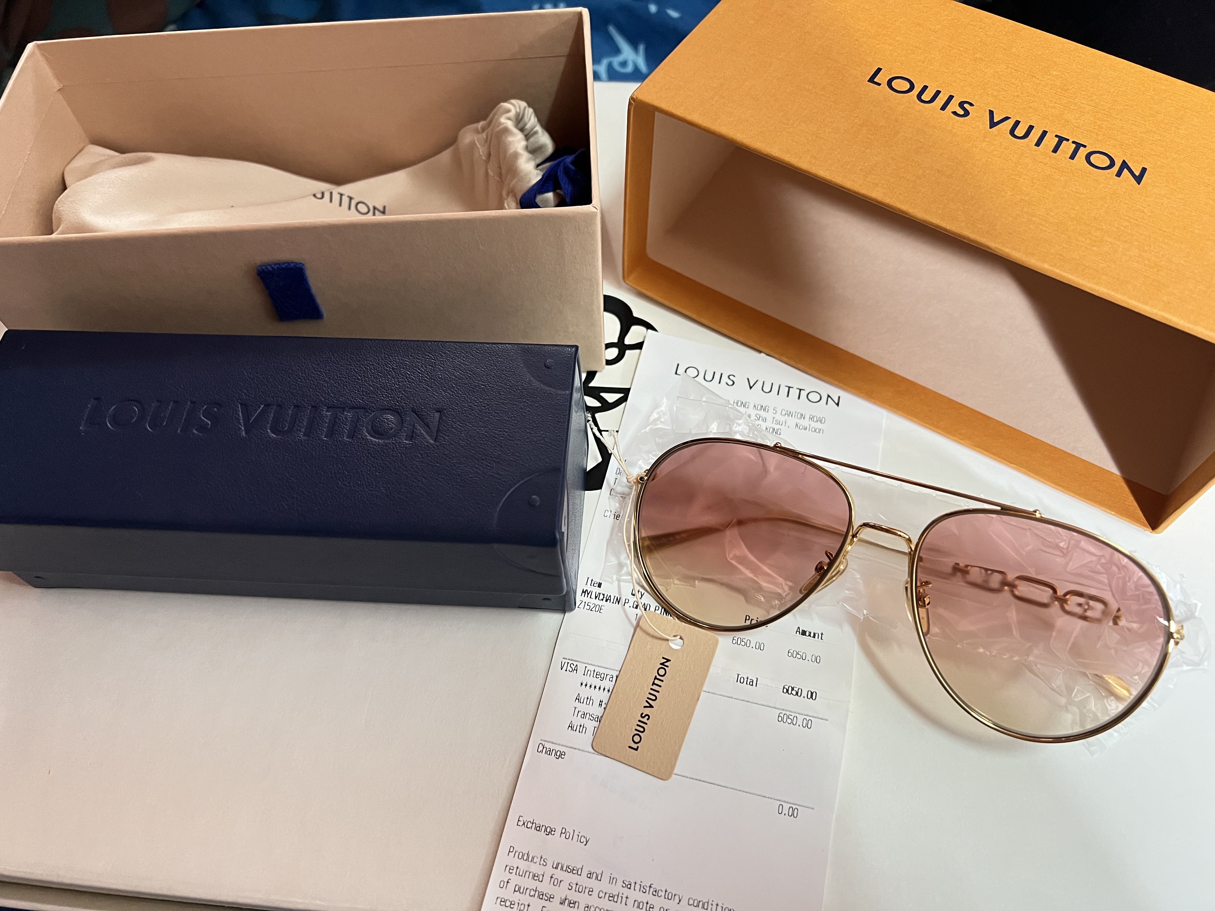 Louis Vuitton My LV Chain Pilot Sunglasses, Pink