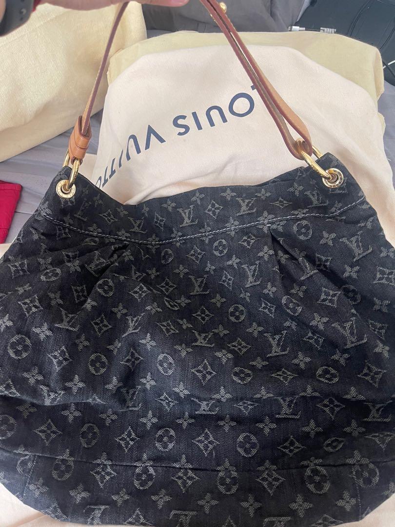 Louis Vuitton Denim Daily PM Monogram Hobo Bag Black