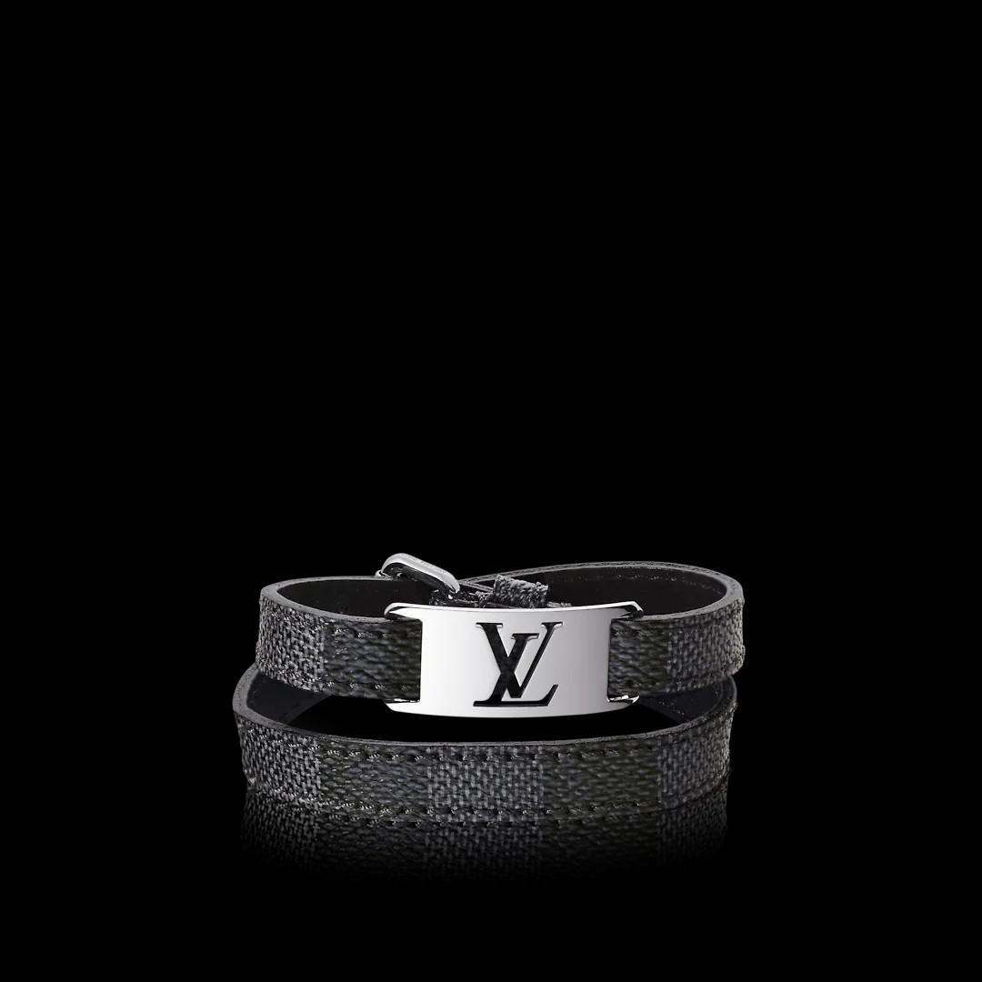 Louis Vuitton DAMIER GRAPHITE Sign it bracelet (M6616E)