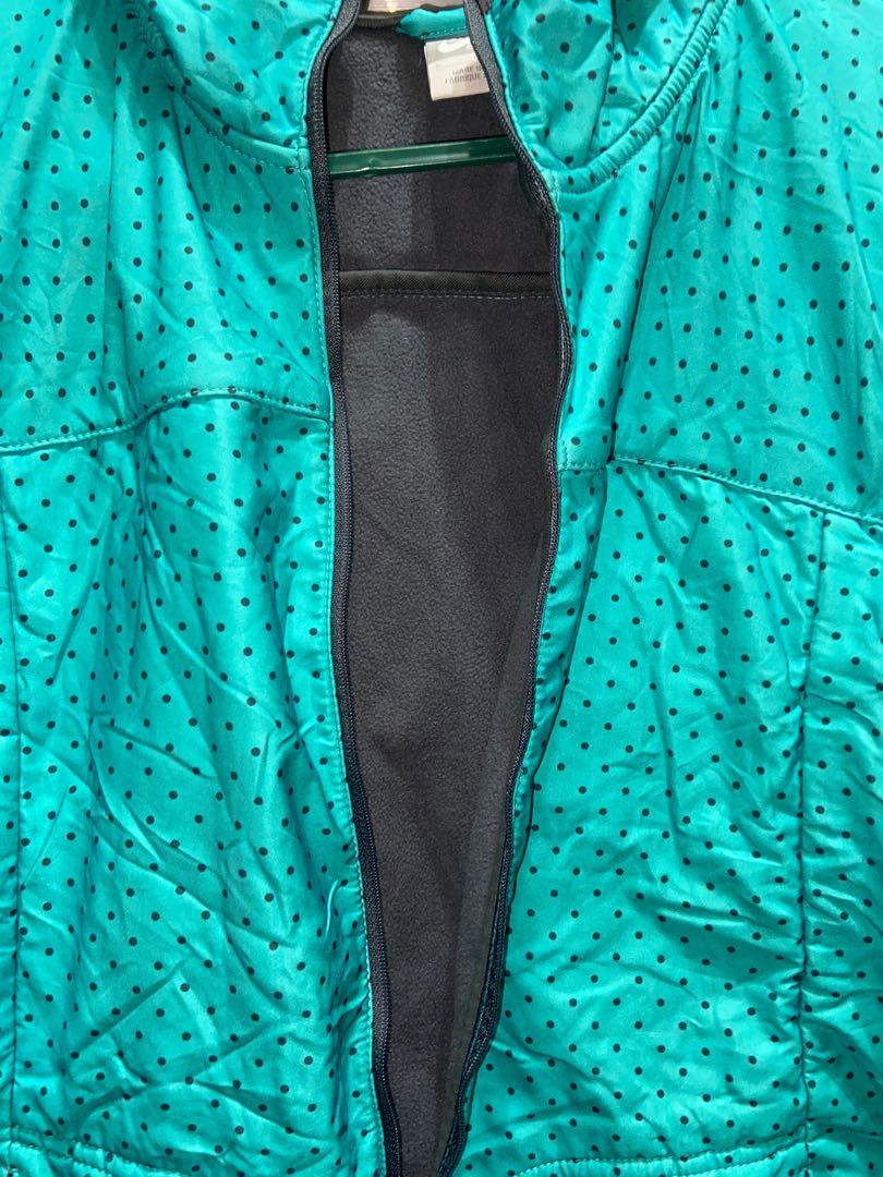 NIKE Blue Turquoise polka dots jacket Women s Fashion Coats
