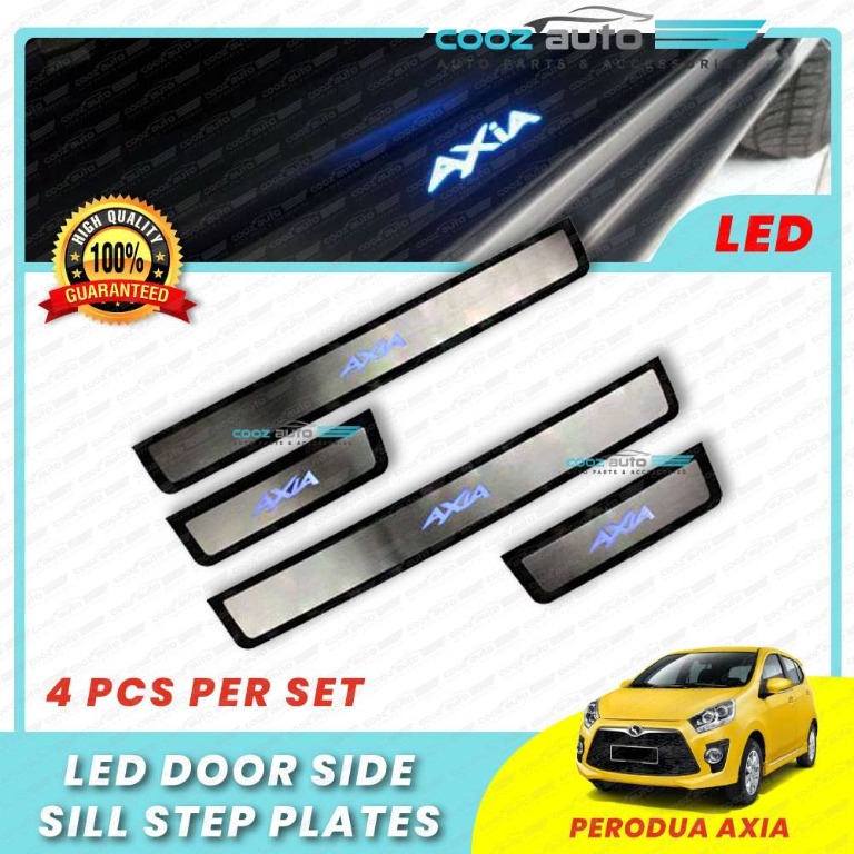 Perodua Axia LED Door Side Sill Step Plates Auto Accessories on