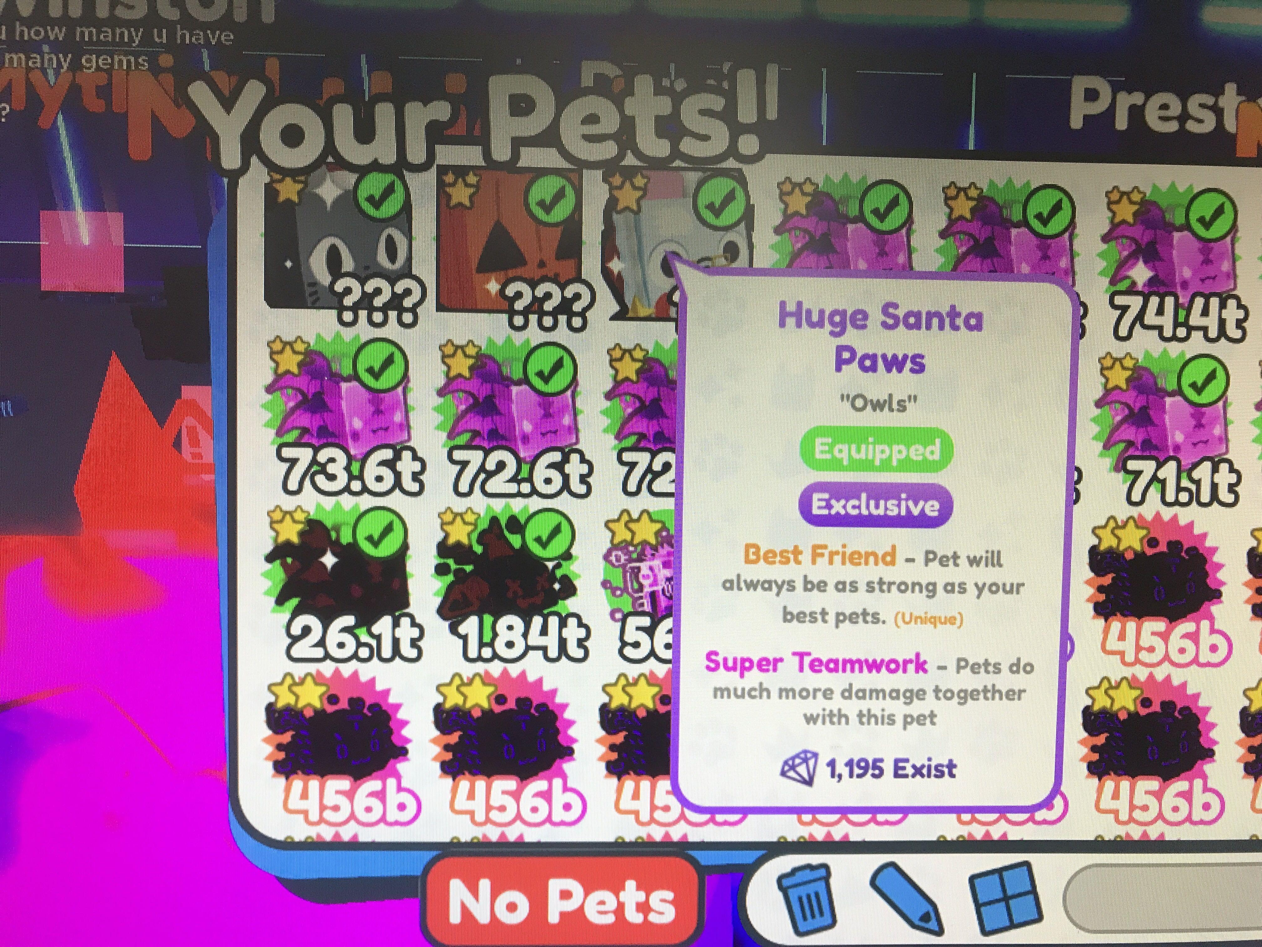 Pet simulator x huge Santa paws, Video Gaming, Gaming Accessories, In