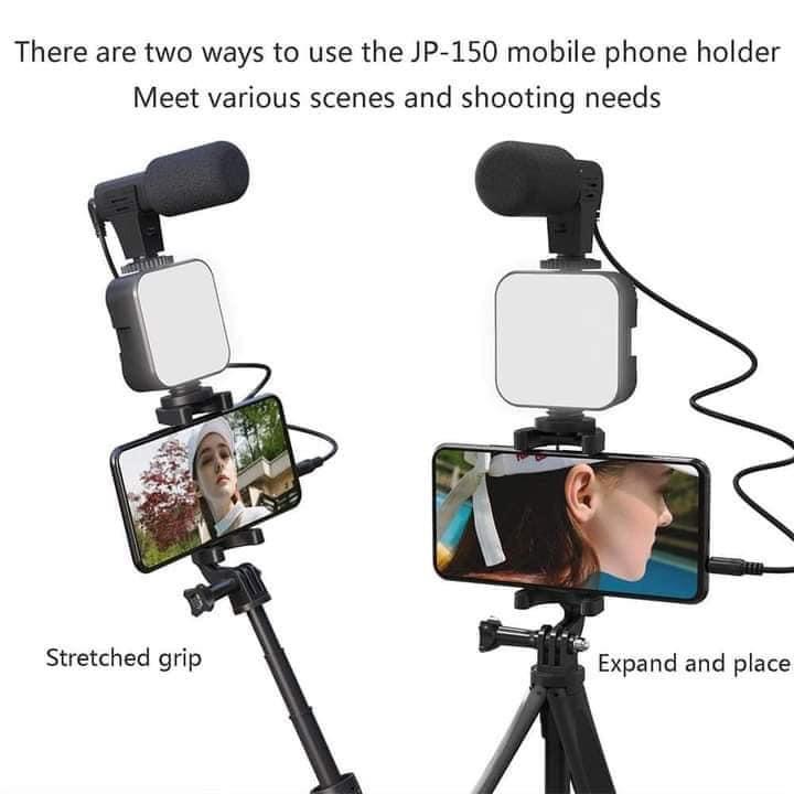 Phone Vlogging Kit ST48NK02 (Category: Tripods & Monopods) located in Manila. Submitted by emil_online_shop (Listing ID 1145922480, Image 2). Description: Quick Details Private Mold:Yes Model Number:ST48NK02 Power:6WVoltage:3.0V Color Temperature:6000K Dimension:80*65*25mm Weight:183g Special Feature:Mini, PORTABLE Product Name:Vlogging KitColor:Black Material:ABS Keywords:Professional LED Video Light Battery:AA Battery*2 (purchased extra)Beam an