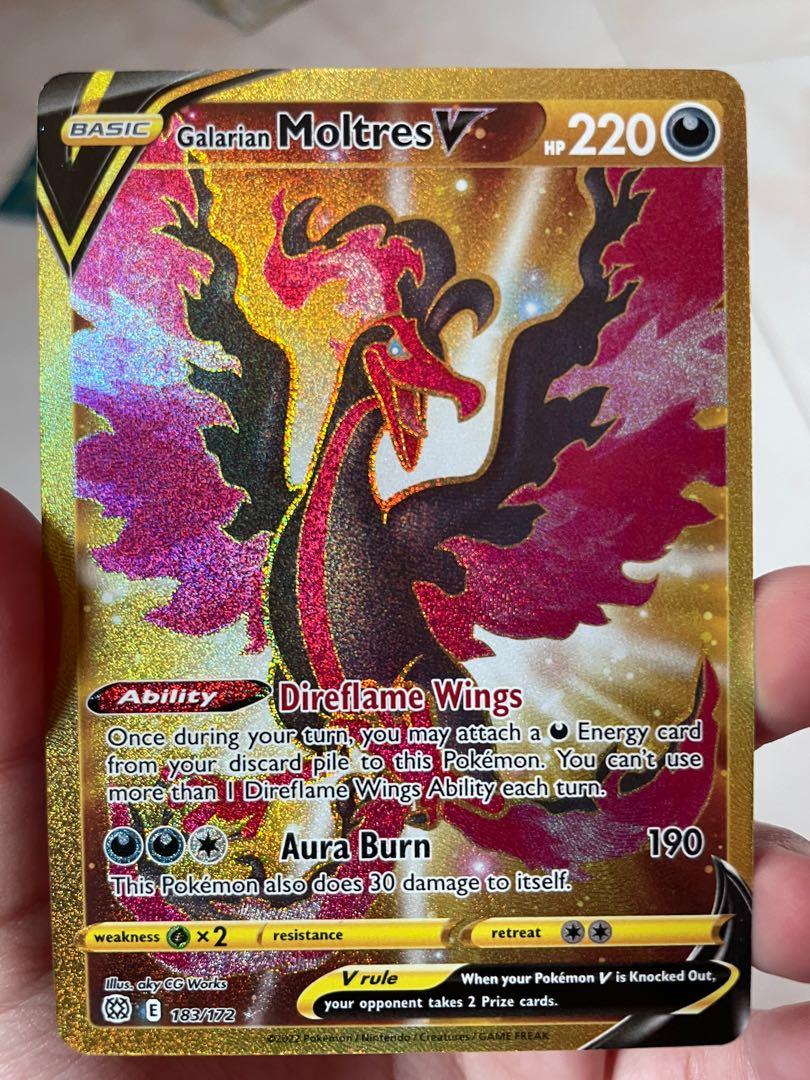 Card Basic Pokemon Card Moltres de Galar V PS220 Oro Gold Dorada