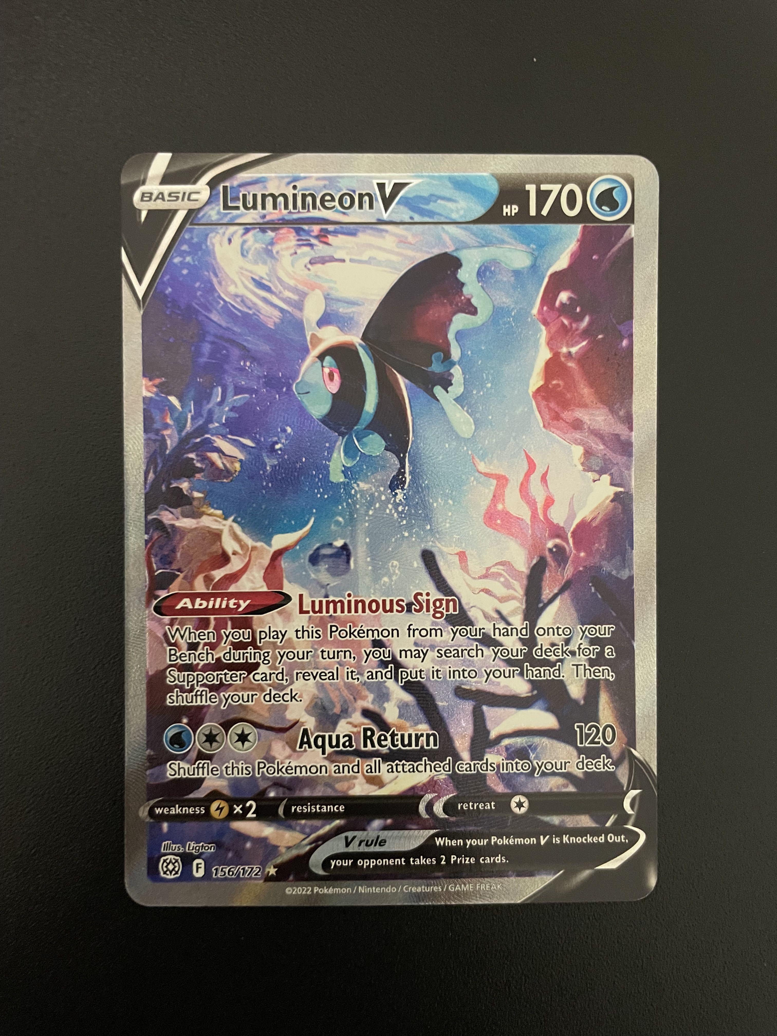 Pokemon TCG Lumineon V - 156/172 - Alternate Art Ultra Rare Sword & Shield:  Brilliant Stars Pokemon card