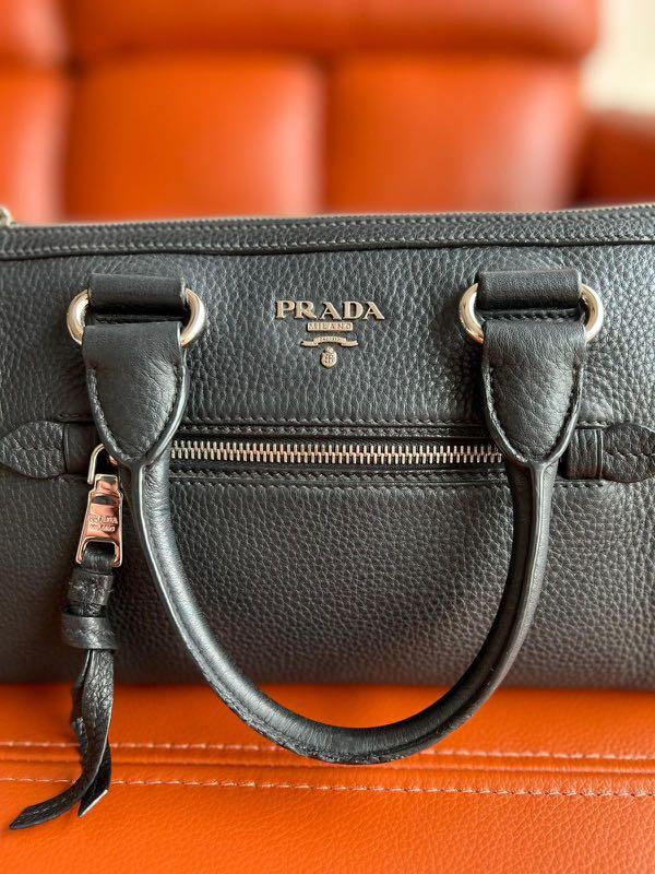 Prada Vitello Phoenix Leather Bag Black 1BB022 Women s Fashion