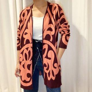 PREMIUM KNIT PRINTED LONG CARDIGAN RAJUT