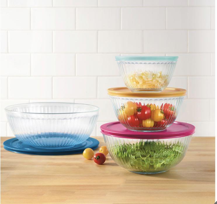 8-piece Sculpted Mixing Bowl Set with Lids