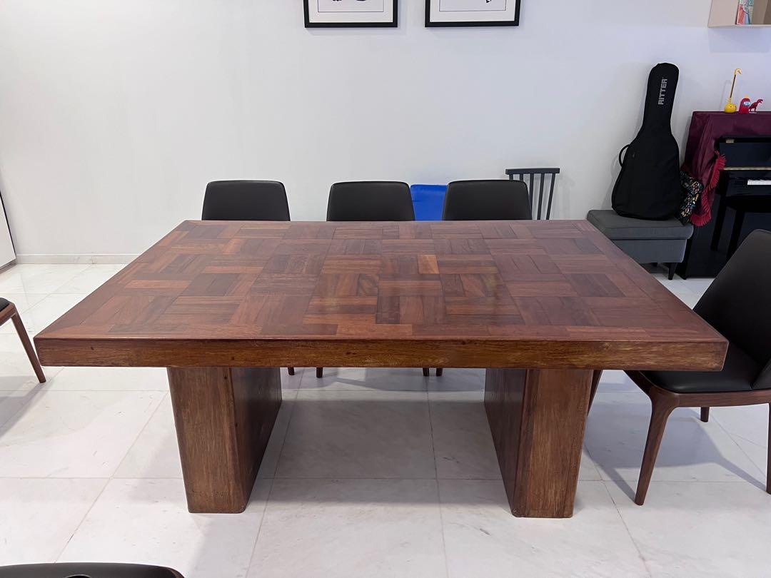 Rare Tanzania Solid African Teak Wood Dining Table 1948, Furniture