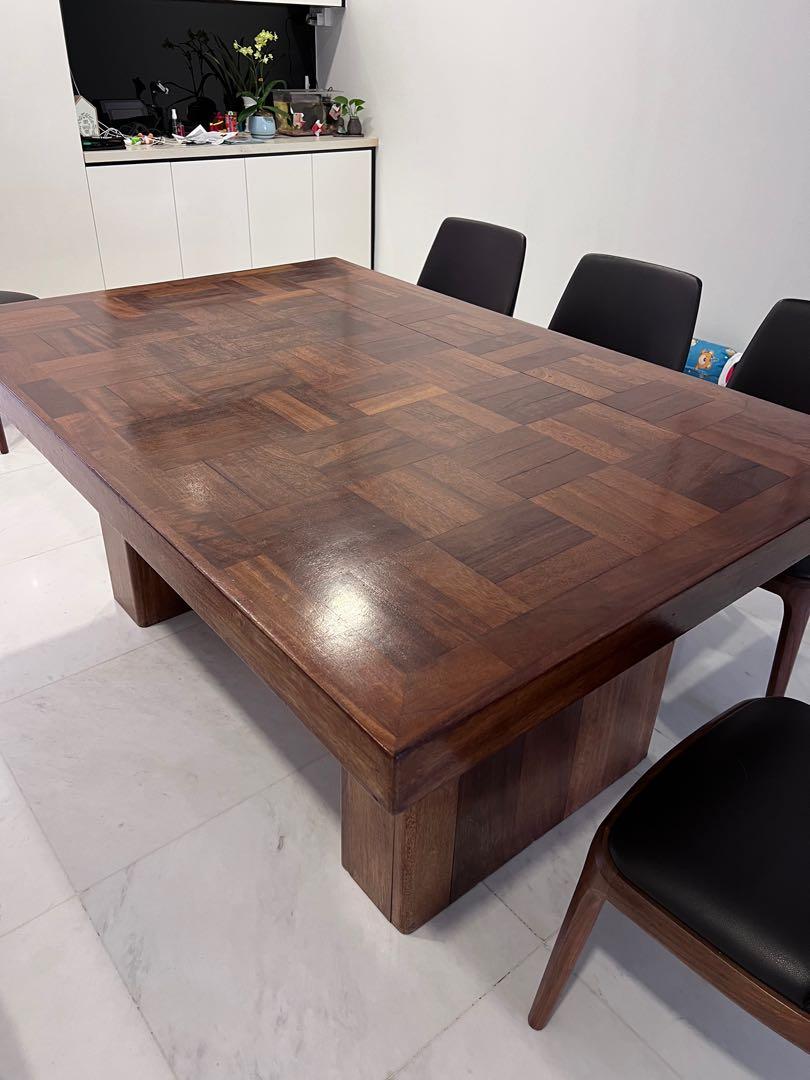 Rare Tanzania Solid African Teak Wood Dining Table 1948, Furniture