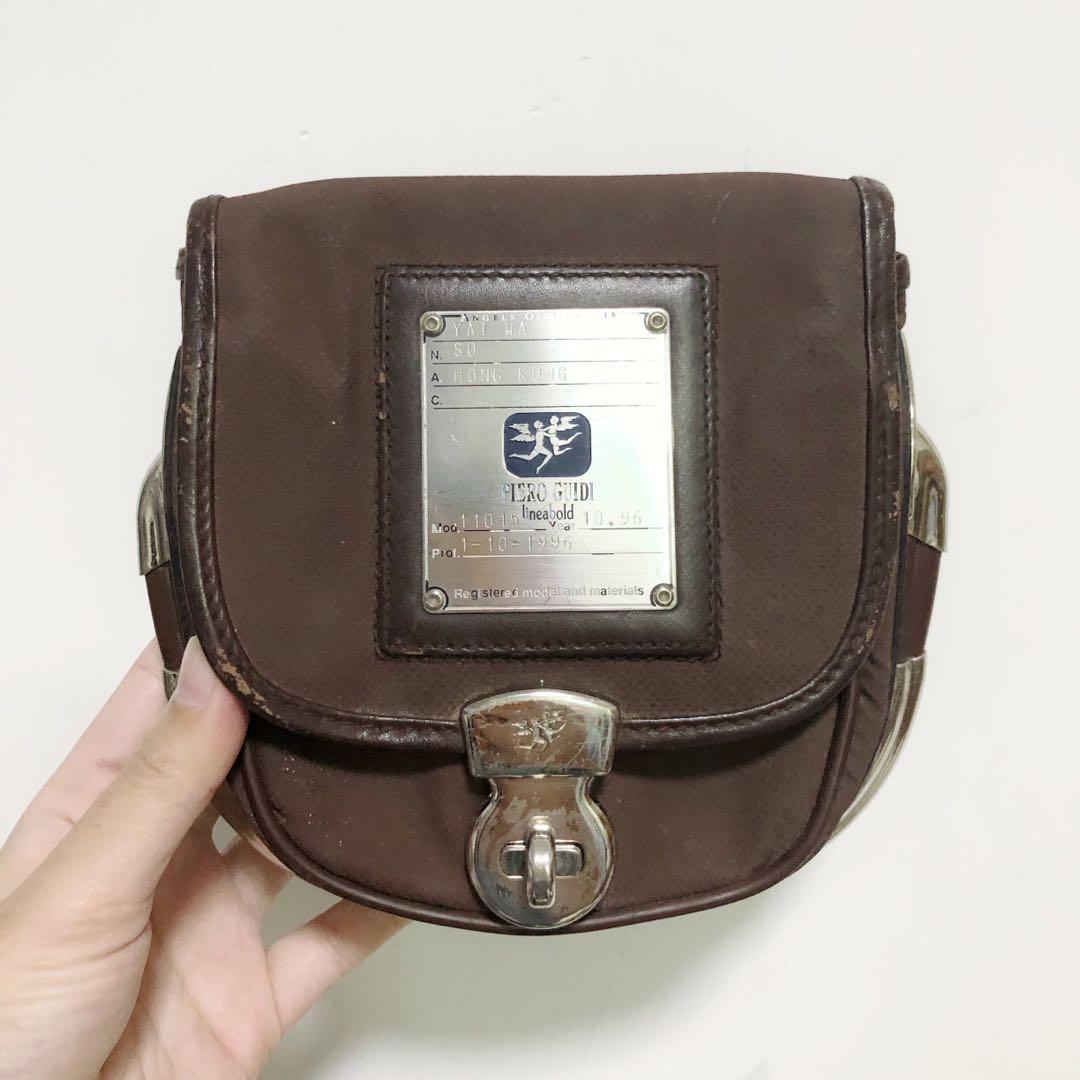 Rare古董珍藏🔮Piero Guidi lineabold brown vintage belt bag 絕版