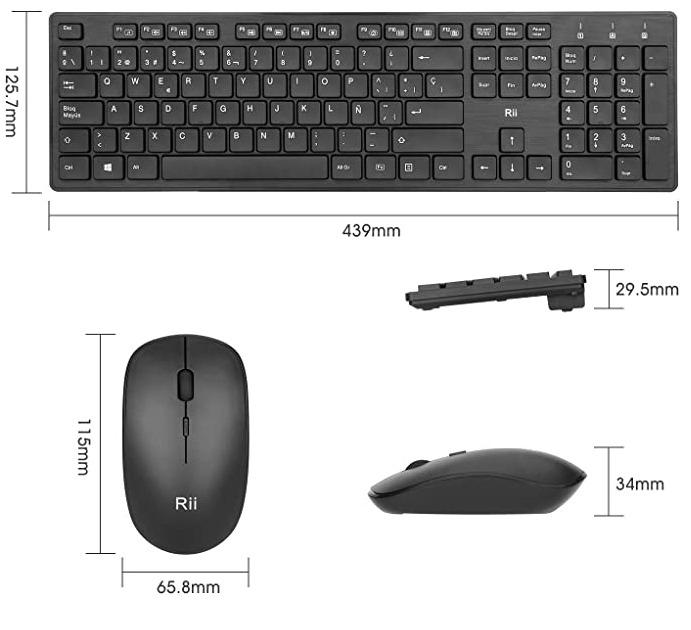 Rii RK200 Combo Wireless Mouse and Keyboard for Android/Windows/Mac ...