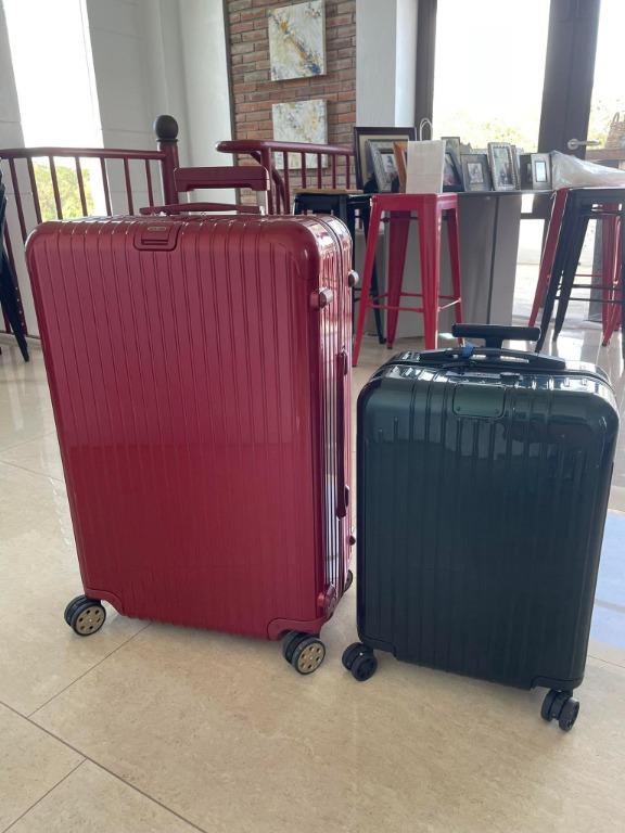 Original Rimowa Luggage (Category: Luggage) located in Manila. Submitted by agbenjamin (Listing ID 1145857573, Image 1). Description: Pre-owned - Rimowa Essential Check-In L - Salsa (77.5 x 51 x 26.5) - Rimowa Essential Lite - Cabin - Green Gloss (55 x 37 x 23) P55,000.00 (as a pack-FIRM) Both original and authentic. Essential Check In bought 2012 and Essential Lite given as a gift in 2019. No more receipt. Interested buyers can message me here. 
