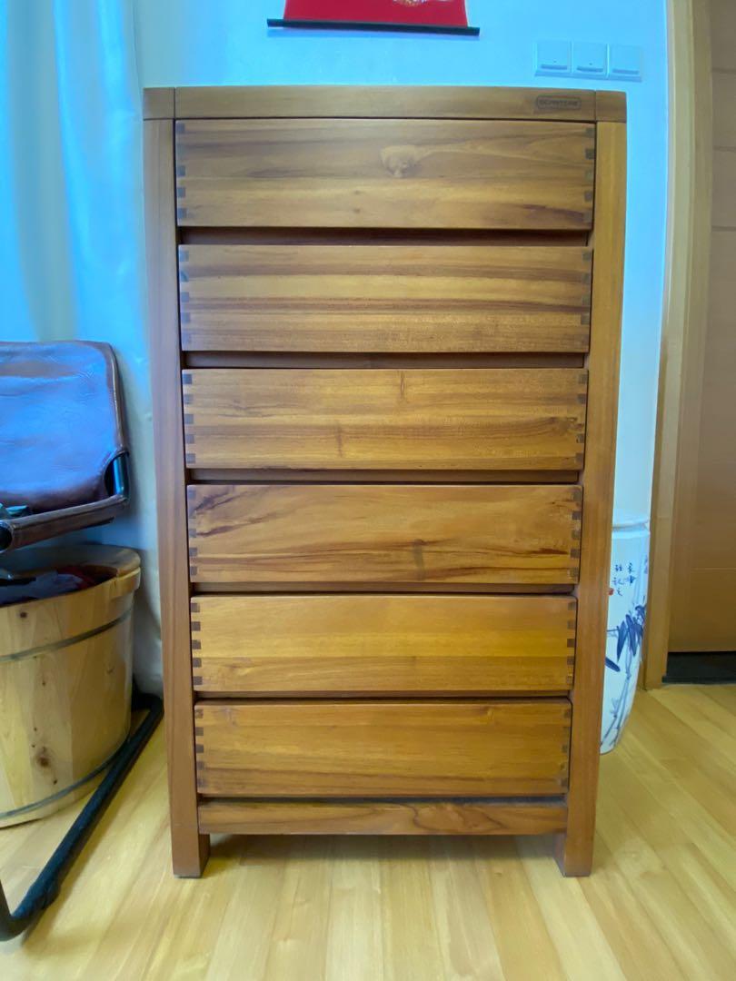 Scanteak real wood with 6 drawers, Furniture & Home Living