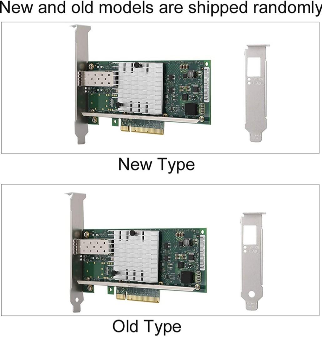 PCIe X8 To 10G SFP Fiber Ethernet Network Card X520-DA1 Intel 82599EN Single Port 10GbE Fiber Optic Module For Window/Linux