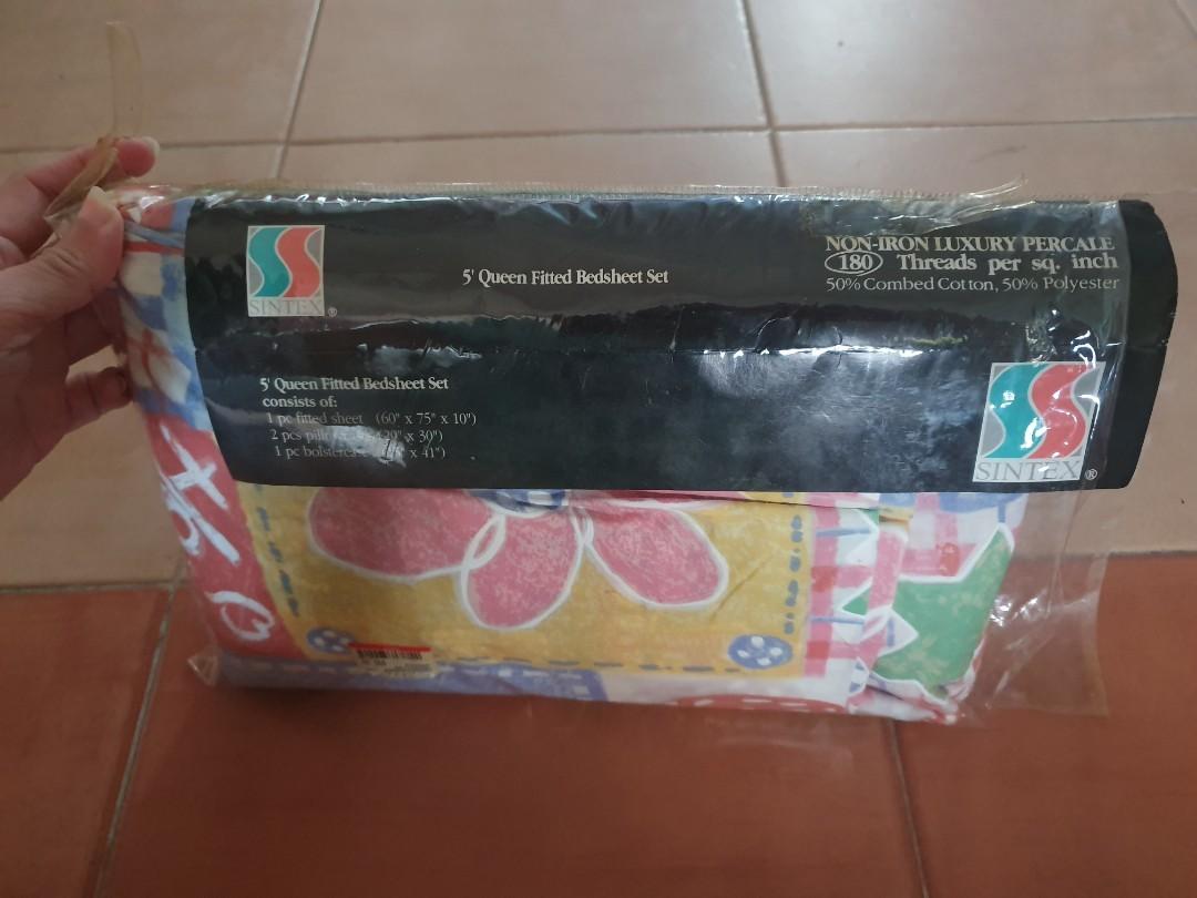 Sintex Queen Bedsheet Set, Furniture & Home Living, Bedding & Towels on