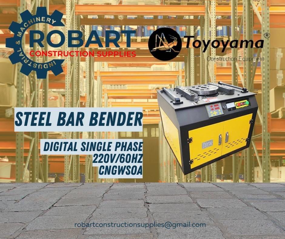 Steel Bar Bender (Category: Construction Tools & Equipment) located in Manila. Submitted by tina.sales (Listing ID 1145860280, Image 1). Description: BRAND : TOYOYAMA MODEL : Attached On The Picture. NOTE: The price depends on the model 𝑹𝑶𝑩𝑨𝑹𝑻 𝑪𝑶𝑵𝑺𝑻𝑹𝑼𝑪𝑻𝑰𝑶𝑵 𝑺𝑼𝑷𝑷𝑳𝑰𝑬𝑺 SEND US MESSAGE FOR INQUIRIES ‼️‼️ 🔵100% Trusted Supplier 🔵Competitive Price 🔵𝑾𝒆 𝒂𝒓𝒆 𝑫𝑻𝑰 𝑹𝒆𝒈𝒊𝒔𝒕𝒆𝒓𝒆𝒅 & 𝑩𝑰𝑹 𝐀𝐂𝐂𝐑𝐄𝐃𝐈𝐓𝐄𝐃 Product